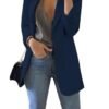 Women's Business Casual Outfits Open Front Long Sleeve Lapel Fashion Lightweight Solid Color Blazers with Pockets