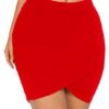Women High Waisted Above The Knee Stretch Bodycon Slim Mini Pencil Skirt