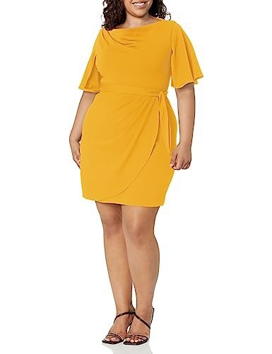 Women's Crepe Desk to Dinner Cowl Neck Dress