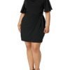 Women's Crepe Desk to Dinner Cowl Neck Dress