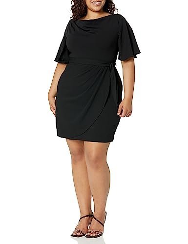 Women's Crepe Desk to Dinner Cowl Neck Dress
