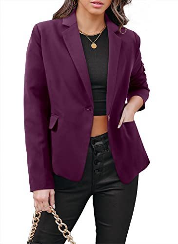 Womens Casual Business Fashion Blazer Work Professional Buttons Suit Jacket with Pockets