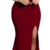 Women's Off Shoulder High Split Long Formal Party Dress Evening Gown