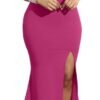 Women's Off Shoulder High Split Long Formal Party Dress Evening Gown