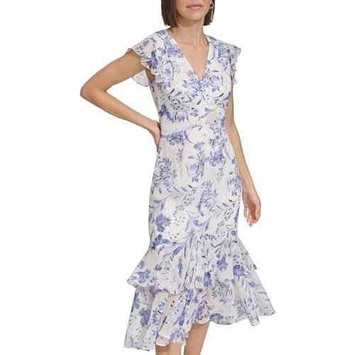 Women'sFloral Chiffon High Low Dress