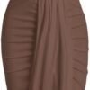 Women’s 2 Pieces Skirt with Crop Tank, High-Slit Twist Skirt Set Bodycon Dress for Party Club Nightout Cocktail