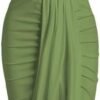 Women’s 2 Pieces Skirt with Crop Tank, High-Slit Twist Skirt Set Bodycon Dress for Party Club Nightout Cocktail