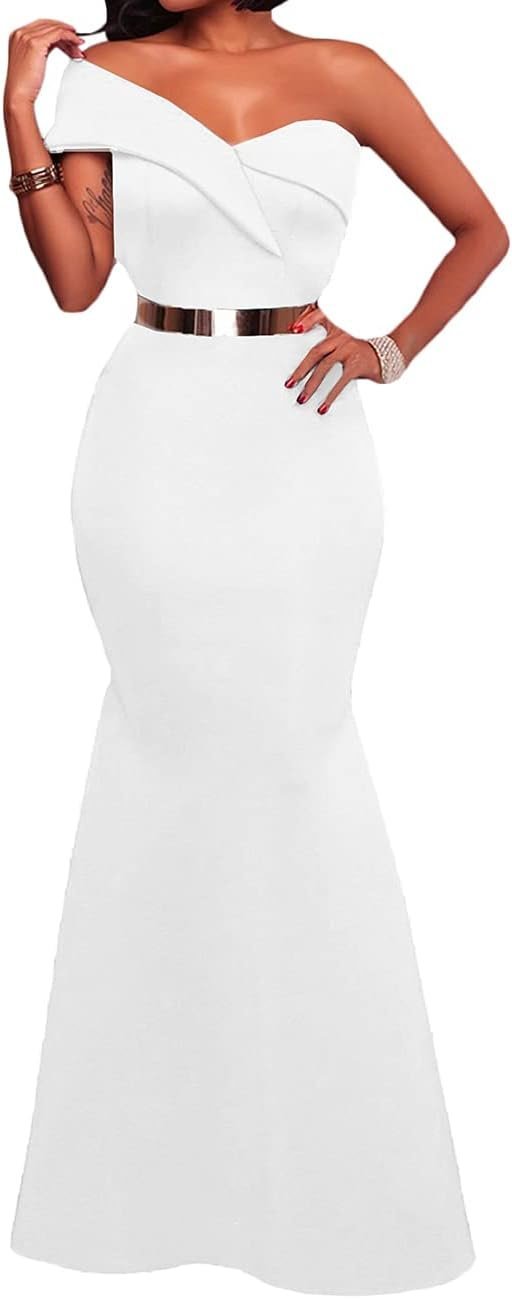 Women's Sexy Off The Shoulder Oversized Bow Applique Evening Gown Party Maxi Dress