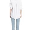 Women's Long Sleeve Shirts Button Down Blouse Cotton Tunic High Low Tops