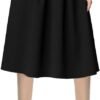Women's Flared A line Pocket Skirt High Waist Pleated Midi Skirt
