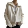 Women Zip Up Long Sleeve Crop Hooded Tops Ribbed Knit Cropped Hoodie Jacket Y2k Cute Sweater Pullover