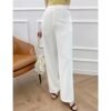 41nM5mW8XxS._AC_US1200.jpg White Cut Out Wide Leg Pants Women High Waist Office Wear Woman Pants Summer Fashion Streetwear Trousers (Size : Medium)