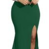 Women's Off Shoulder High Split Long Formal Party Dress Evening Gown