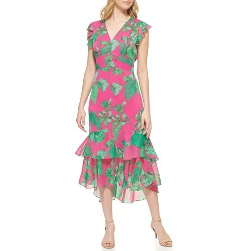 Women'sFloral Chiffon High Low Dress