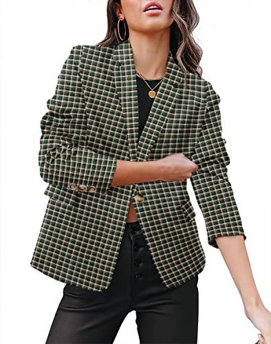 Womens Casual Business Fashion Blazer Work Professional Buttons Suit Jacket with Pockets