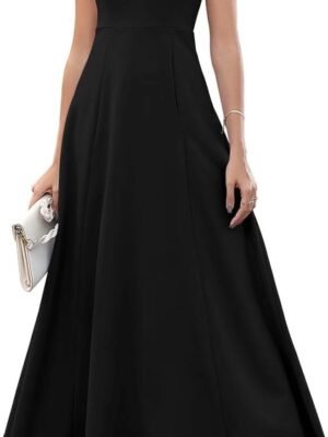 Womens Wedding Guest Dresses Long Sweetheart Neckline Sleeveless Cocktail Dress