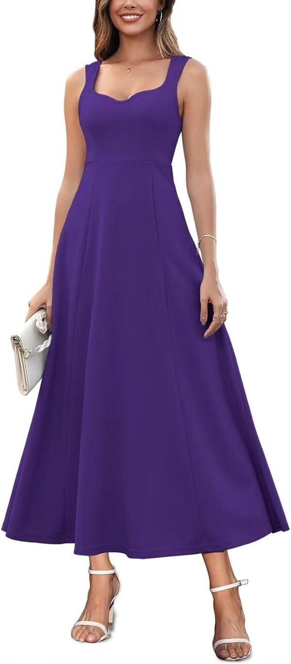 Womens Wedding Guest Dresses Long Sweetheart Neckline Sleeveless Cocktail Dress