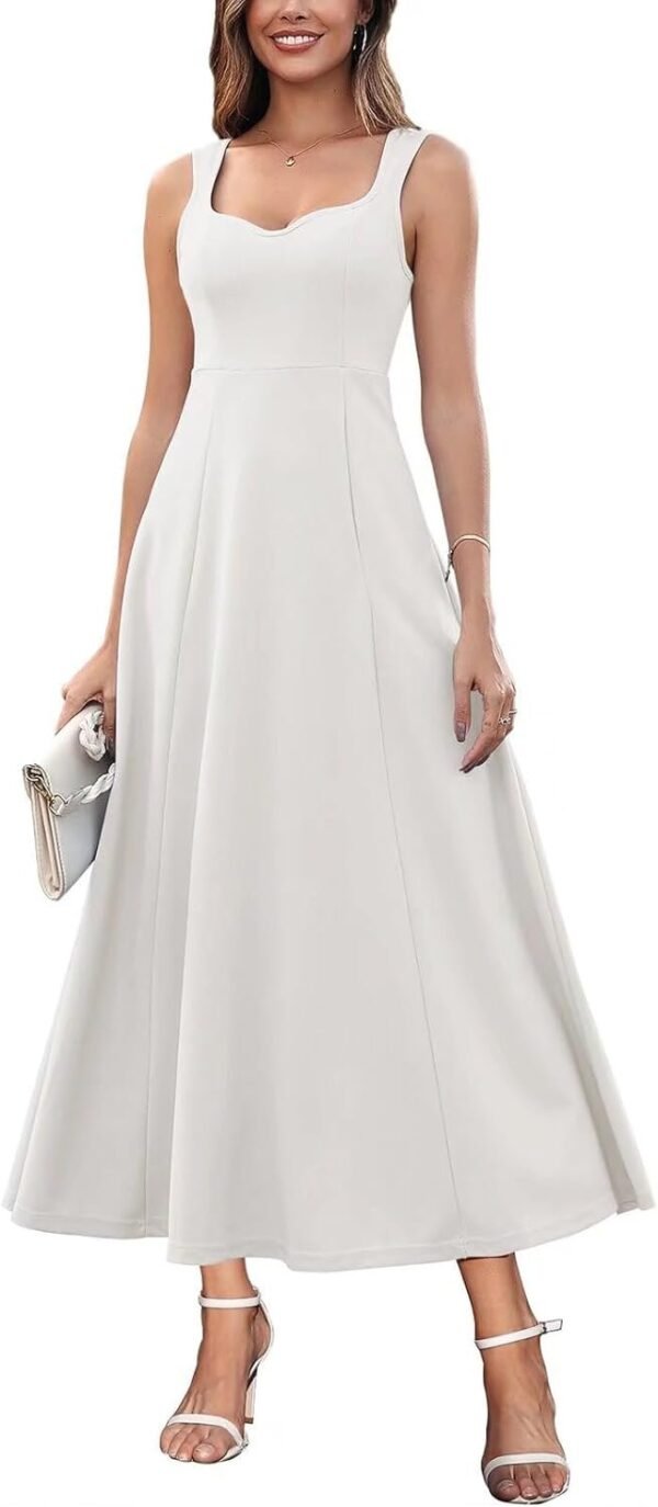 Womens Wedding Guest Dresses Long Sweetheart Neckline Sleeveless Cocktail Dress