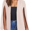 Womens Cape Blazer Split Sleeve Open Front Casual Jacket Coat Workwear