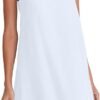 Women's Linen Sleeveless Shift Dress with Pockets Crew Neck Casual Tank Dress