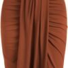 Women’s 2 Pieces Skirt with Crop Tank, High-Slit Twist Skirt Set Bodycon Dress for Party Club Nightout Cocktail