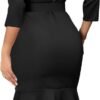 Women's Bodycon Midi Dress Long Sleeve 2024 Sexy V Neck Design and Belt
