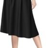 Women's Flared A line Pocket Skirt High Waist Pleated Midi Skirt