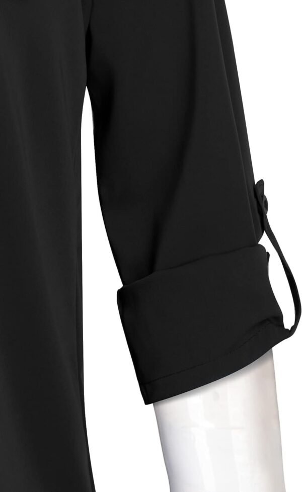 Women's Dressy Lapel Button Down Shirts for Work Office Business Casual Chiffon Blouse Tops