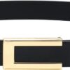 Womens Leather Belt Skinny Waist Belt for Dresses Jeans Pants with Gold Buckle