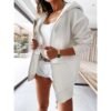 Women Casual Full Zip Up Plush Hoodie Comfy Loose Solid Sweatshirt Long Sleeve Jacket with Pockets