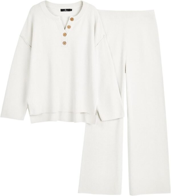 Trendy 2 Piece Outfits Oversized Slouchy 2022 Winter Matching Lounge Sets Cozy Knit Loungewear Sweater Sets