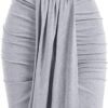 Women’s 2 Pieces Skirt with Crop Tank, High-Slit Twist Skirt Set Bodycon Dress for Party Club Nightout Cocktail