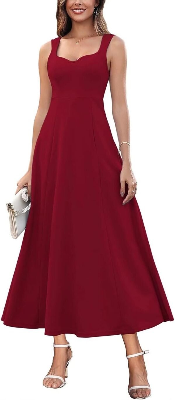 Womens Wedding Guest Dresses Long Sweetheart Neckline Sleeveless Cocktail Dress