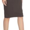 Women's Elastic Waist Stretch Bodycon Midi Pencil Skirt
