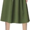 Women's Flared A line Pocket Skirt High Waist Pleated Midi Skirt