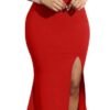 Women's Off Shoulder High Split Long Formal Party Dress Evening Gown