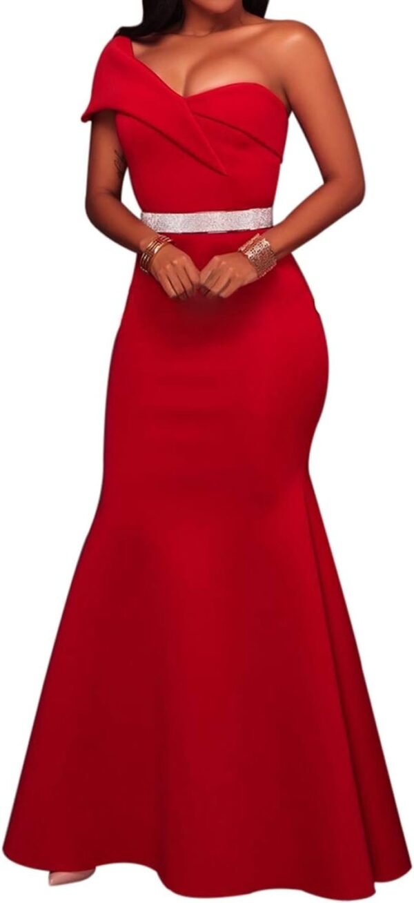 Women's Sexy Off The Shoulder Oversized Bow Applique Evening Gown Party Maxi Dress