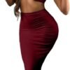 Women's Sexy Summer Outfits Bodycon Tank Top Midi Skirt 2 Piece Dress