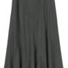 Women's Vintage Elastic Waist A-Line Long Midi Skirt