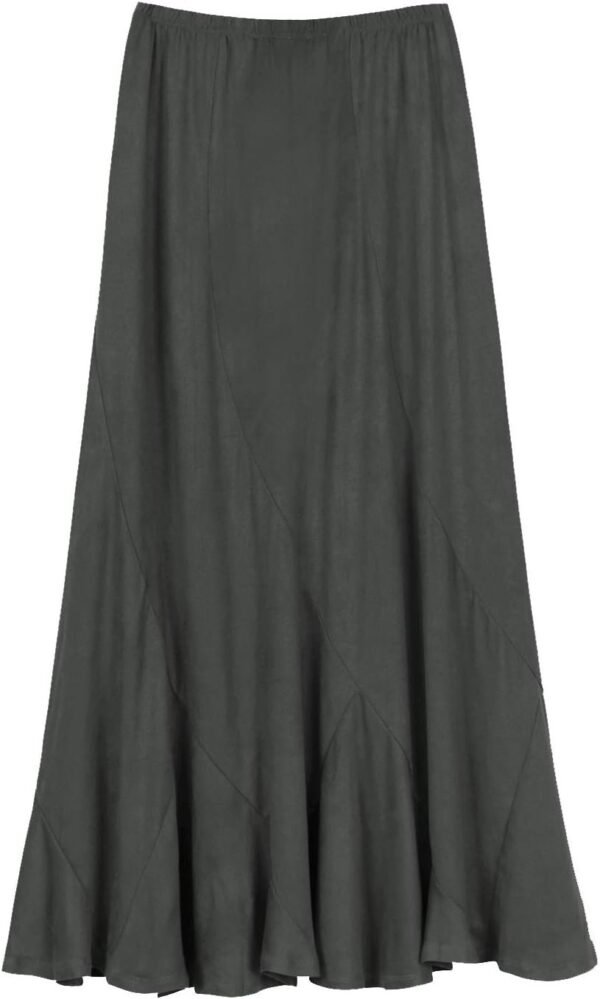 Women's Vintage Elastic Waist A-Line Long Midi Skirt