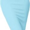 Women's Elastic Waist Stretch Bodycon Midi Pencil Skirt