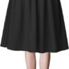Women's Flared A line Pocket Skirt High Waist Pleated Midi Skirt