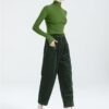 Women's Corduroy Baggy Pants Elastic Waist Loose Harem Pant Cotton Wide Leg Trousers with Pockets