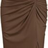 Women’s 2 Pieces Skirt with Crop Tank, High-Slit Twist Skirt Set Bodycon Dress for Party Club Nightout Cocktail