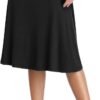 Women's Ruched Waist Stretchy Flared Yoga Skirt High Waist Midi Skirt for Women