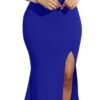 Women's Off Shoulder High Split Long Formal Party Dress Evening Gown