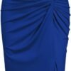 Women’s 2 Pieces Skirt with Crop Tank, High-Slit Twist Skirt Set Bodycon Dress for Party Club Nightout Cocktail