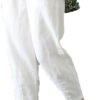 Women's Linen Cropped Pants Tapered Ankle Capris Trousers Elastic Waist