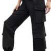 Women Mesh Stitching Jogger Pants Relax Fit Fashion Hiphop Dance Trouser