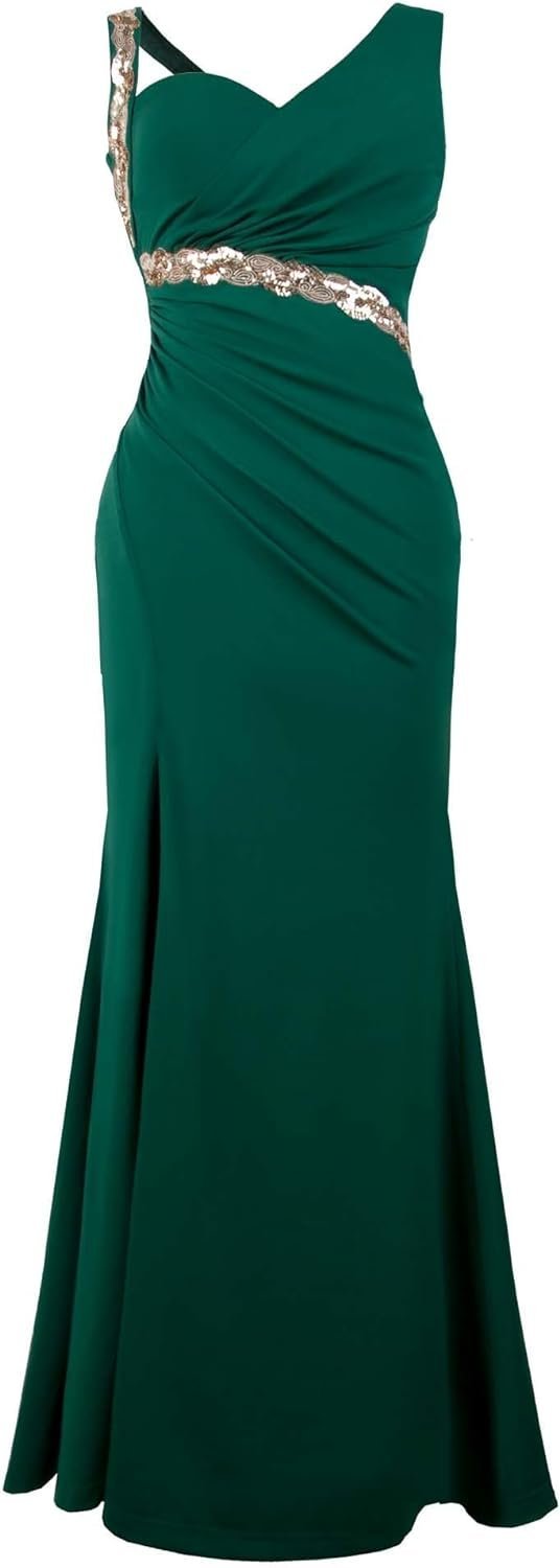 Women's One Shoulder Split Pelumn Prom Evening Dress